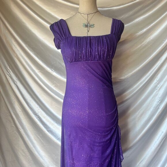 Jody California Purple Sparkle long maxi/prom dress - Picture 4 of 8